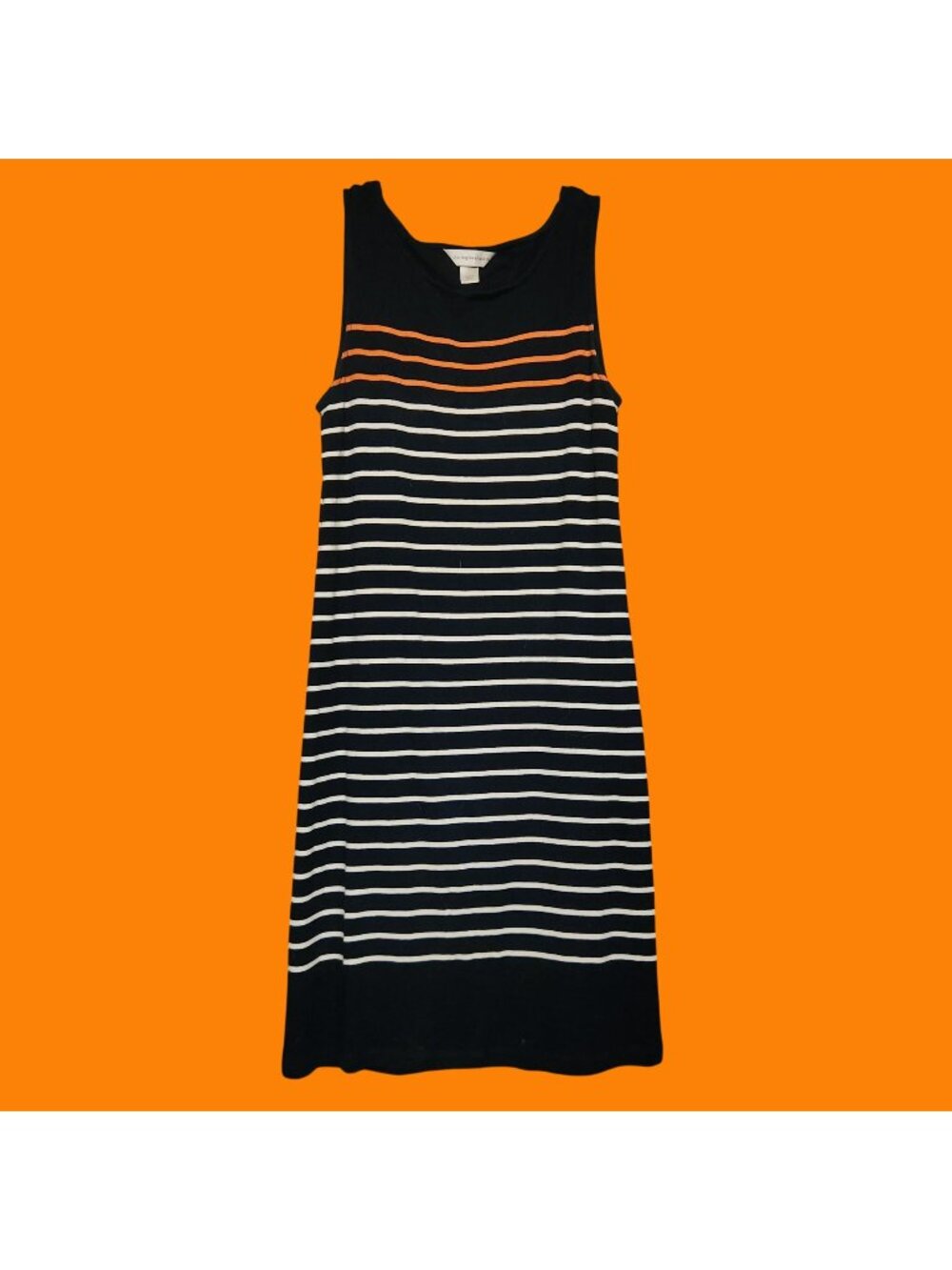 Christopher & Banks Sleeveless Navy Stripe Cotton Dress S